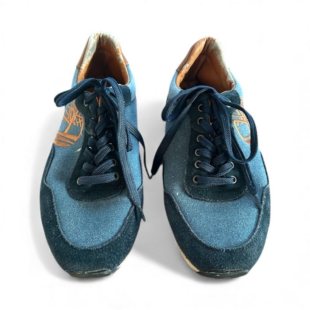 Timberland Blue Canvas & Suede Sneakers Size 8.5 Men’s Casual Streetwear Shoes